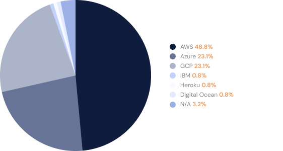 AWS leads the pack in cloud service providers. 48.8% of surveyed SMBs use it.